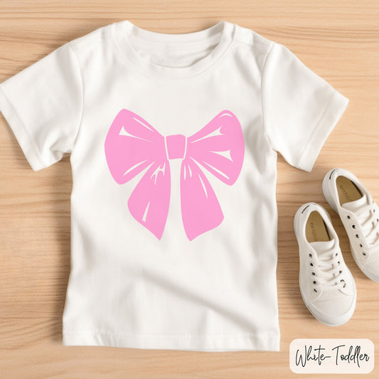 Girly Girl Coquette Bow Tee - GingerTots - Bella Canvas Toddler - 2T - -