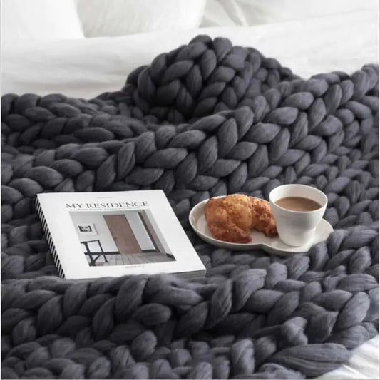 Knitted Blanket - GingerTots - Blanket - Grey - 120 * 150cm -