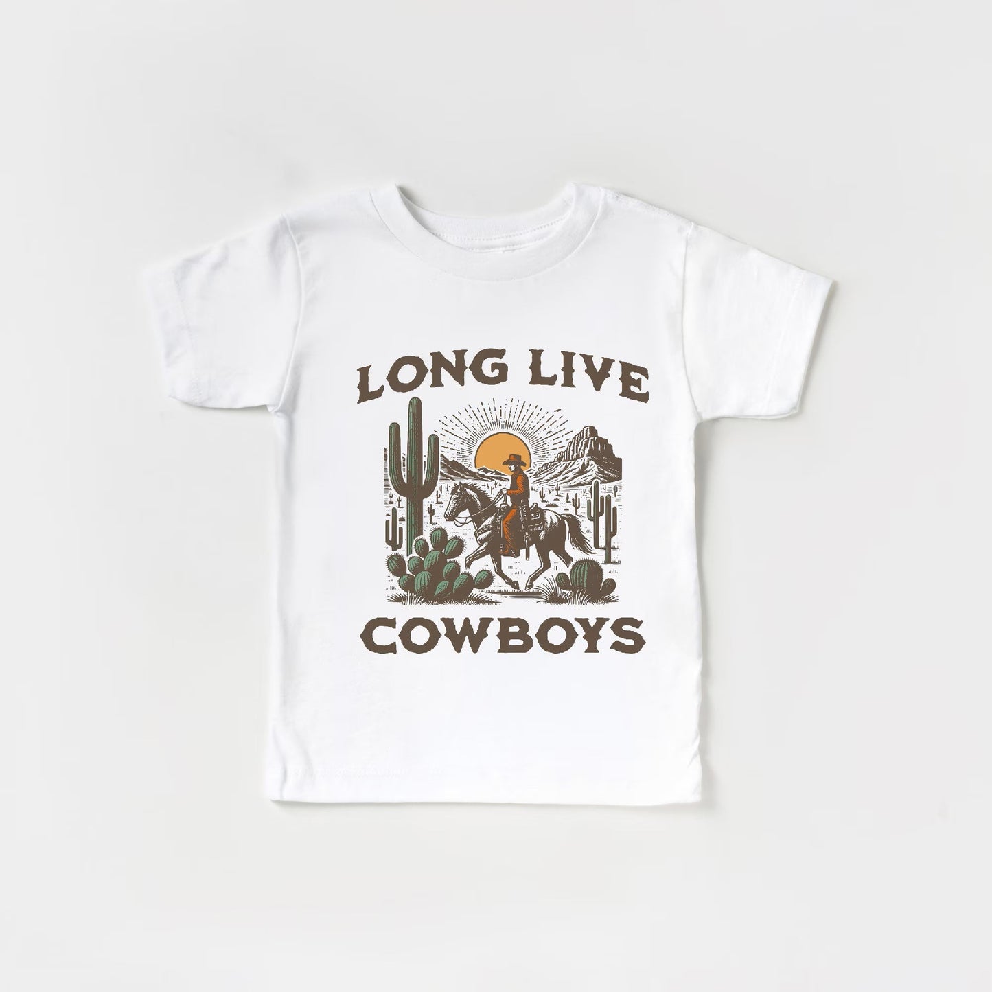 Long Live Cowboys - Toddler Western T - Shirt - Ginger Tots Co. - Bella Canvas Toddler - White - 2T - 