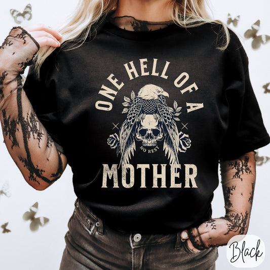 One Hell Of A Mother Tee - GingerTots - Comfort Colors Shirt - S - Black -