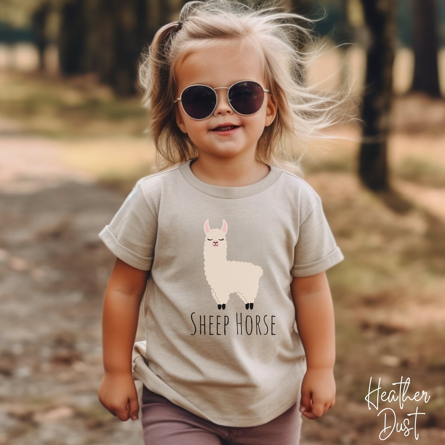 Sheep Horse Llama Tee - GingerTots - Bella Canvas Toddler - White - 2T -