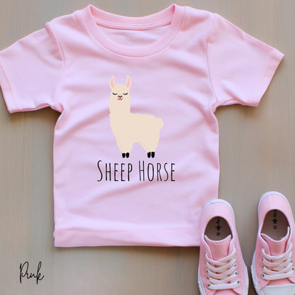 Sheep Horse Llama Tee - GingerTots - Bella Canvas Toddler - White - 2T -